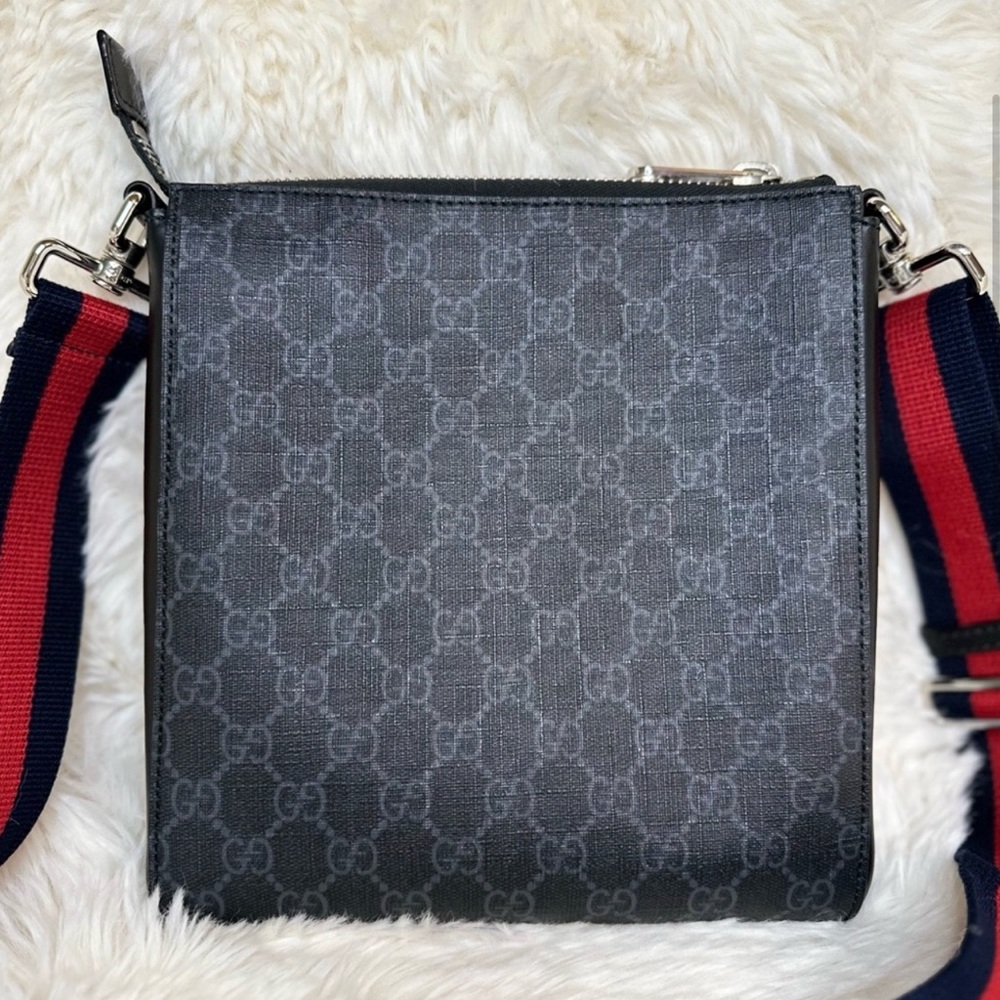 Gucci Messenger Bag Black/Gray Canvas - Picture 3 of 16